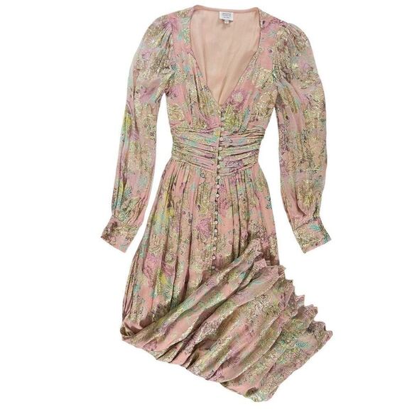 HEMANT AND‎ NANDITA Nora Maxi Dress in Rose Pink - Picture 2 of 11